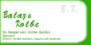 balazs kolbe business card